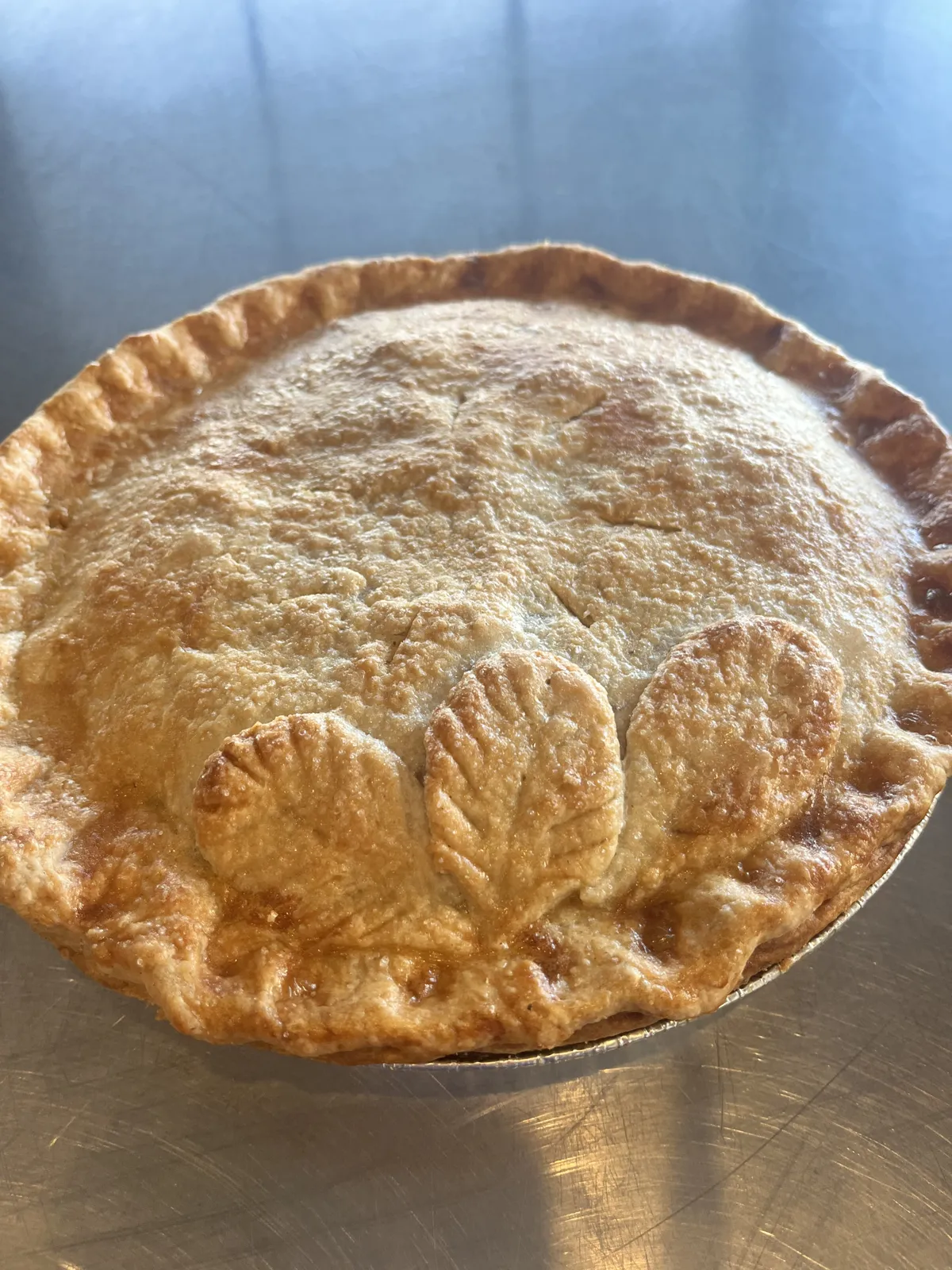Homemade pie with a flaky crust